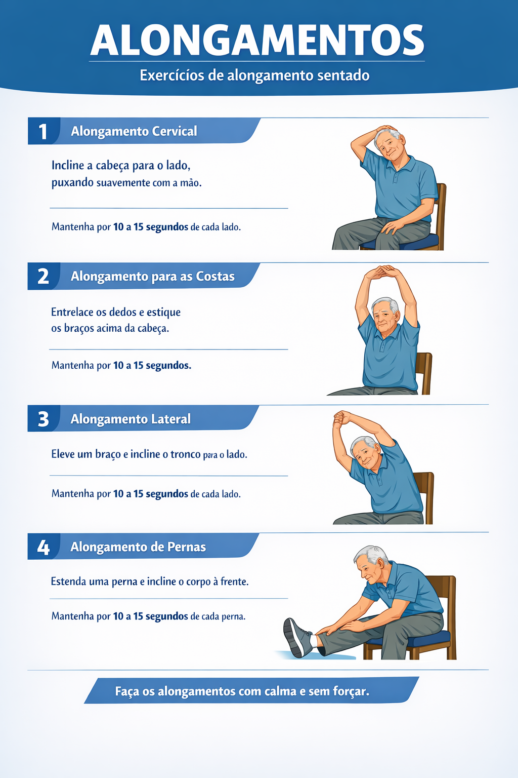 Página do guia: exercícios de alongamento sentado